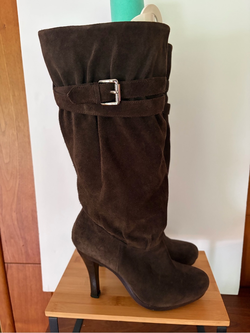 Michael Michael Kors Women’s 8.5M Brown Suede Tall Heel Boots! Slouchy Boots.